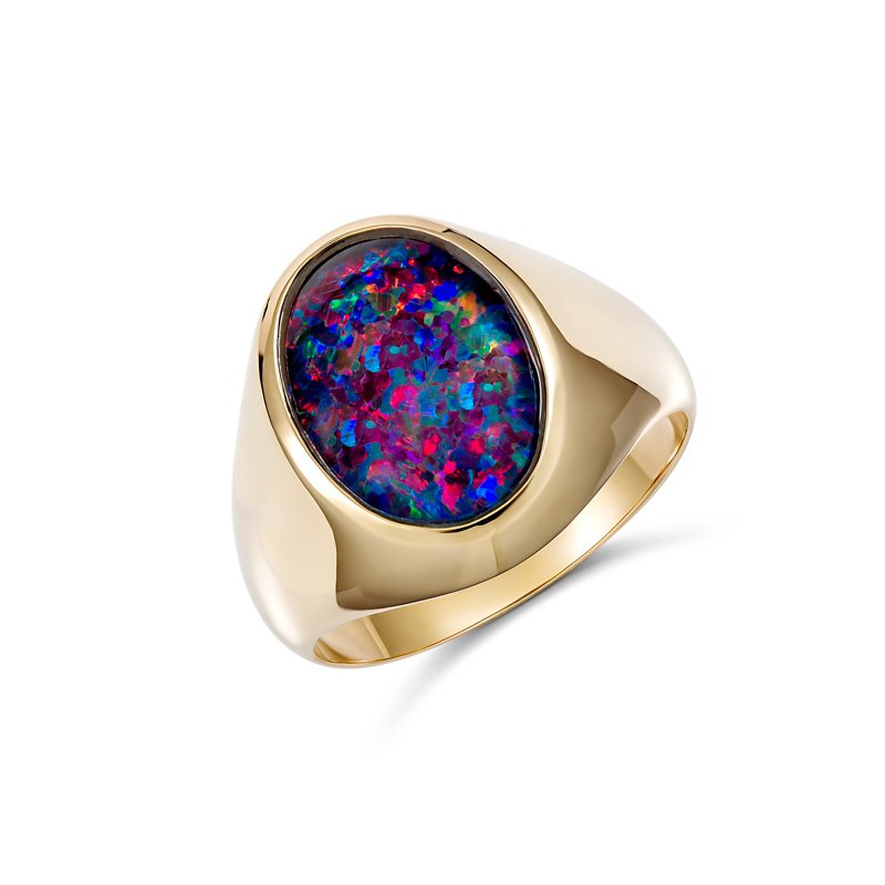 Eric Oval Triplet Opal Ring (1655-TC (W) - ring size W)