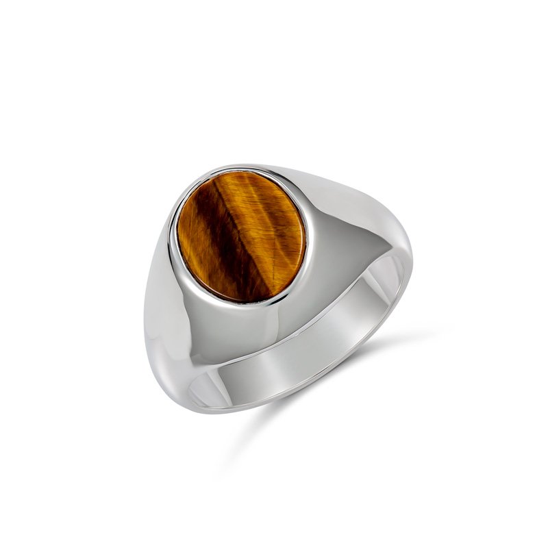 Archer Oval Tigers Eye Ring (723-15A (T) - ring size T)