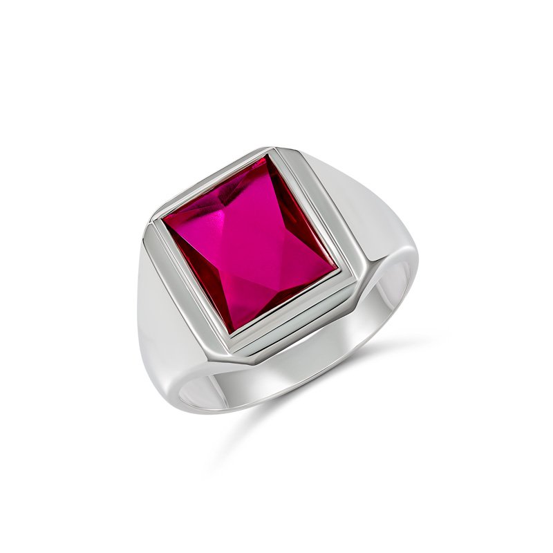 Arlo Rectangle Created Ruby Ring (728-6A (T) - ring size T)