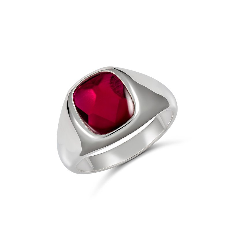 Aldo Cushion Created Garnet Ring (780-12A (T) - ring size T)