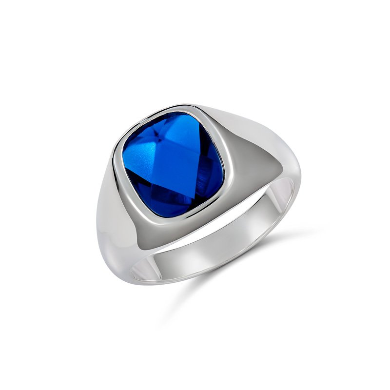 Aldo Cushion Synthetic Blue Stone Ring (780-3A (U) - ring size U)