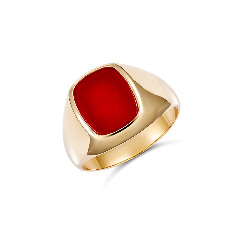 Aldo Cushion Red Agate Ring - Fine Jewellery