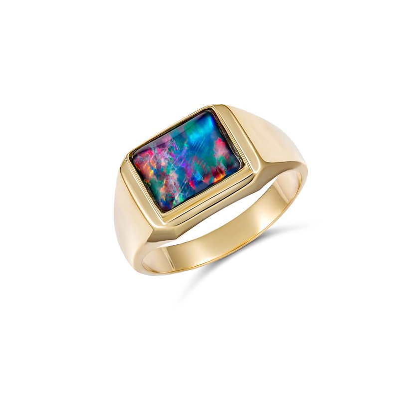 Adrian Rectangle Triplet Opal Ring (788-TC (T) - ring size T)