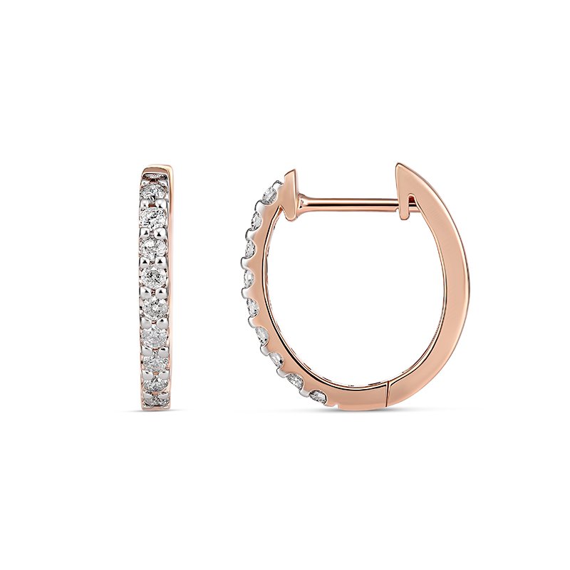 Zara Diamond Huggie Earrings 9kt Rose Gold