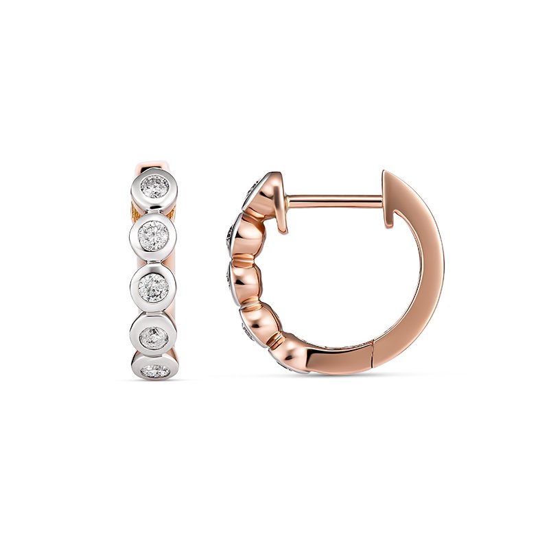 Safa Diamond Huggie Earring 9kt Rose Gold - Paterson Fine Jewellery