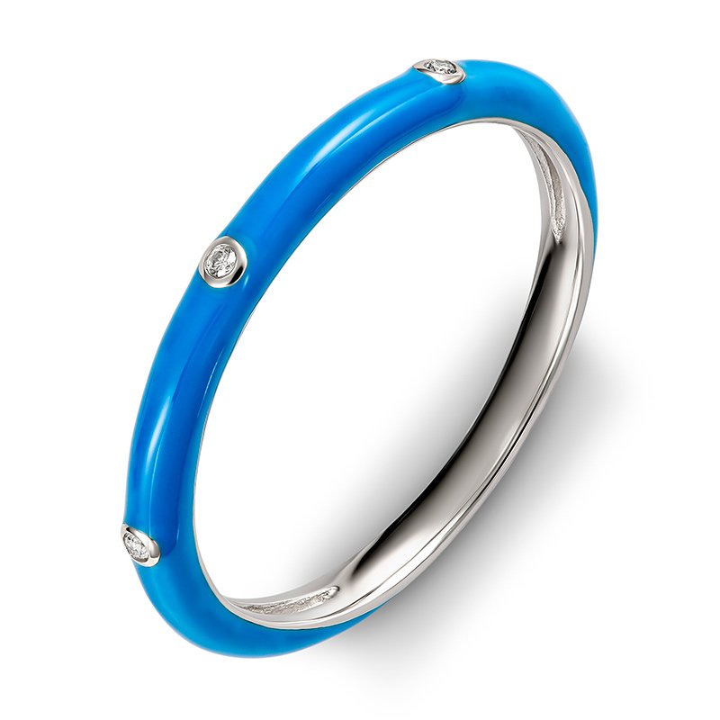 Enamoured Blue Enamel Diamond Ring