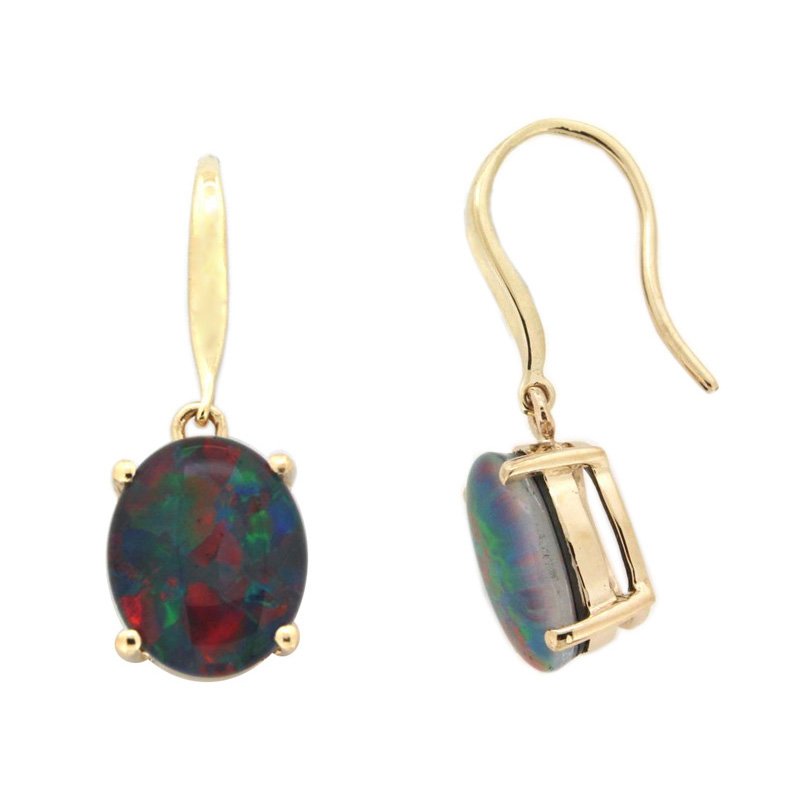 Ainsley Oval Triplet Opal Hook Earring
