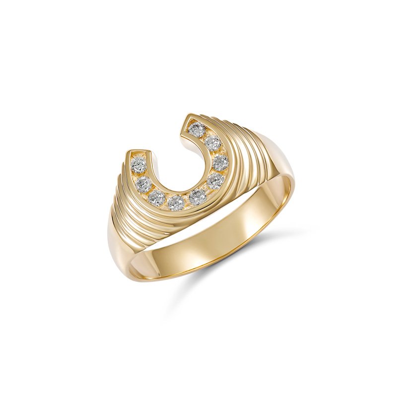 Collin Horseshoe Diamond Ring (GR112-DC (T) - ring size T)