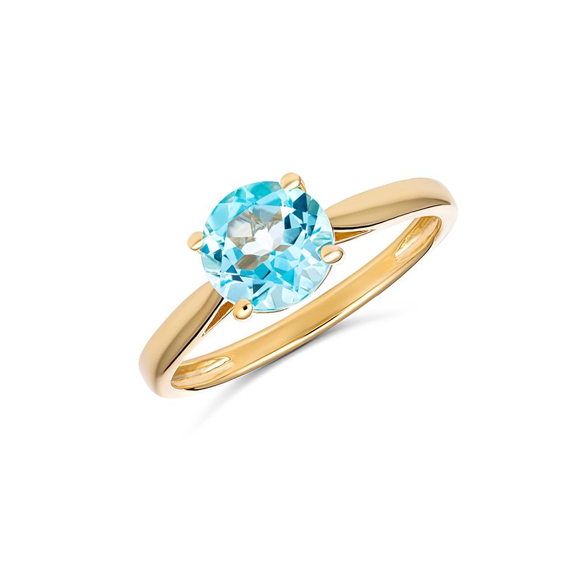 Scarlett Round Blue Topaz Ring (RCS05-104868BTC (N) - ring size N)