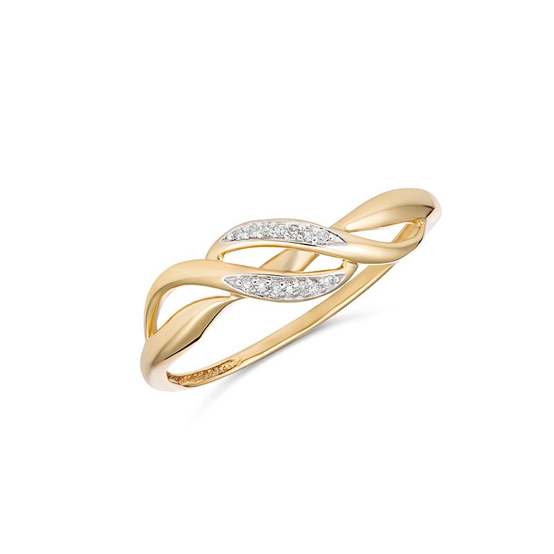 Kiara Diamond Set Twist Ring (RCS05-120132DC (N) - ring size N)