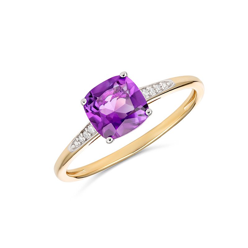 Kate Amethyst & Diamond Ring (RCS05-129460AMDC (N) - ring size N)