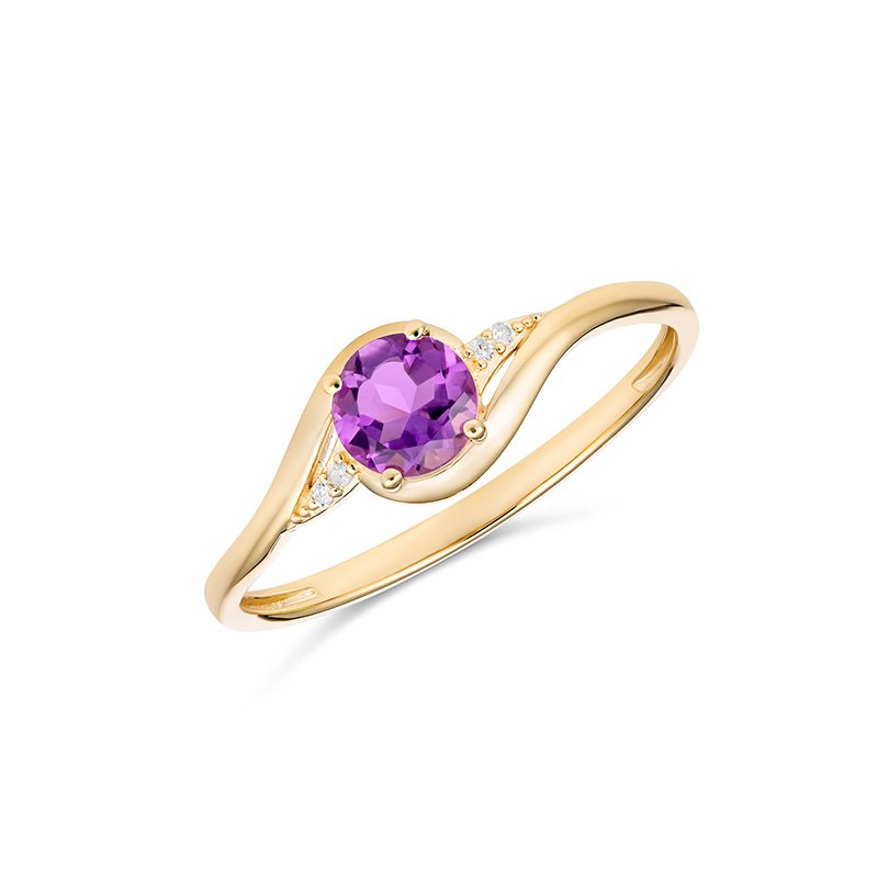 Mina Amethyst & Diamond Ring (RCS05-144232AMDC (N) - ring size N)