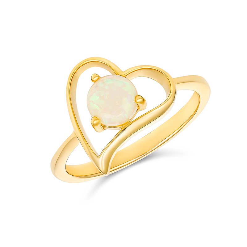 Ivanka Heart Solid Opal Ring (RO564-SC (P) - ring size P)