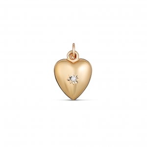 Parker Puffed Heart Diamond Pendant 9kt Yellow Gold