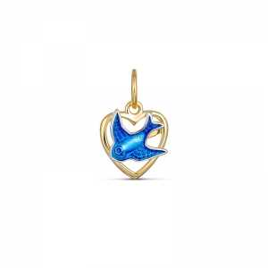 Presley Bluebird Heart Pendant (1012BDC - ring size V)