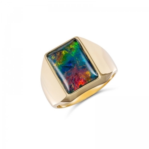 Aiden Rectangle Triplet Opal Ring