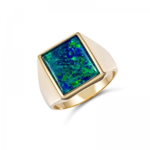 Axel Rectangle Triplet Opal Ring