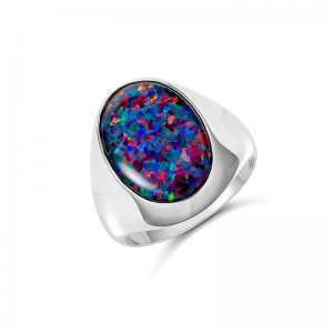 Andre Oval Triplet Opal Ring