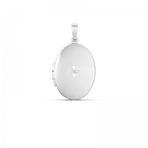 Pippa Small Oval Cubic Zirconia Locket Sterling Silver