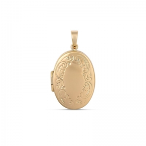 Polina Small Oval Engraved Locket 9kt Yellow Gold