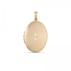 Pippa Medium Oval Diamond Locket 9kt Yellow Gold