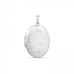 Peyton Medium Oval Engraved Locket Sterling Silver