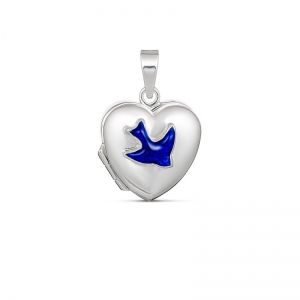 Preston Bluebird Heart Locket Silver