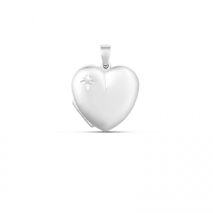 Pia Small Cubic Zirconia Heart Locket Sterling Silver