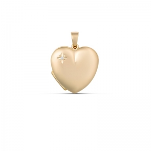 Pia Small Diamond Heart Locket 9kt Yellow Gold