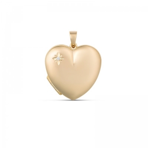Pia Medium Diamond Heart Locket 9kt Yellow Gold