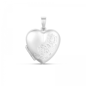 Patti Medium Engraved Heart Locket Sterling Silver
