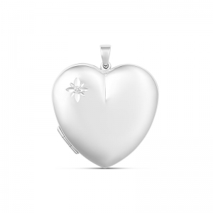 Pia X-Large Cubic Zirconia Heart Locket Sterling Silver