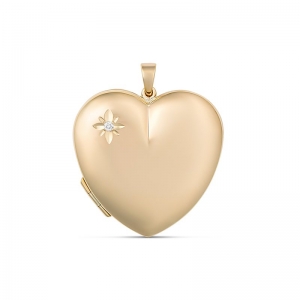 Pia X-Large Diamond Heart Locket 9kt Yellow Gold