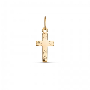 Pierre Engraved Cross Pendant 9kt Yellow Gold
