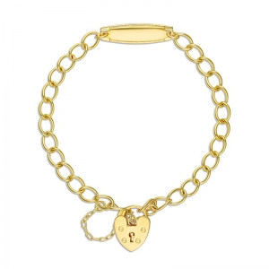 Brooklyn Curb Bracelet with ID Yellow Gold Plated