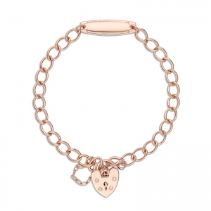 Brooklyn Curb Bracelet with ID Rose Gold Plated