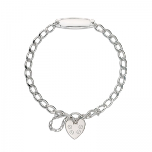Brooklyn Diamond Cut Round Curb Bracelet with ID Silver