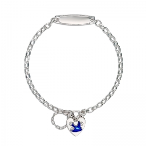 Brooklyn Bluebird Belcher Chain Bracelet with ID Silver