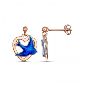 Amy Bluebird Heart Drop Earring (7205BDI - )