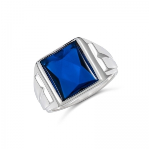 Arthur Rectangle Synthetic Blue Stone Ring