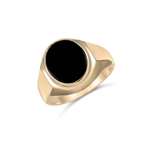 Atticus Oval Black Onyx Ring 9kt Yellow Gold