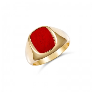 Aldo Cushion Red Jasper Ring 9kt Yellow Gold
