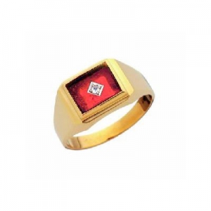Adrian Rectangle Created Ruby Cubic Zirconia Ring