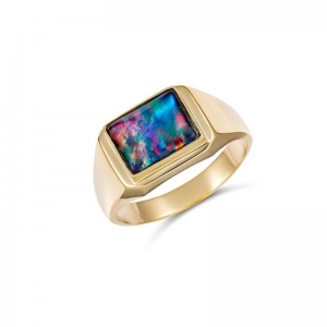 Adrian Rectangle Triplet Opal Ring