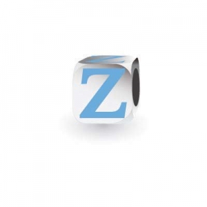 Sterling Silver Letter Block in Blue - Z