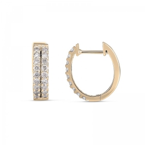Zara Double Row CZ Huggie Earrings 9kt Rose Gold