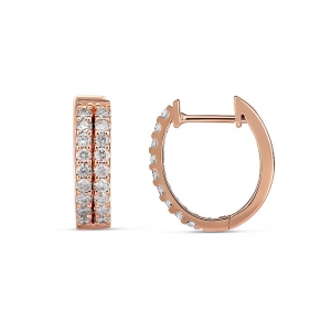 Zara Double Row Diamond Huggie Earrings