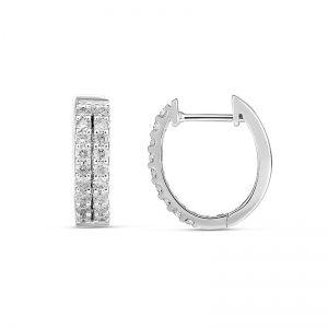Zara Double Row Diamond Huggie Earrings (BSE0512-2R-DD - )