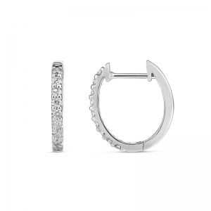 Zara Diamond Huggie Earrings 9kt White Gold