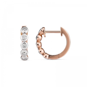 Safa Diamond Huggie Earring 9kt Rose Gold